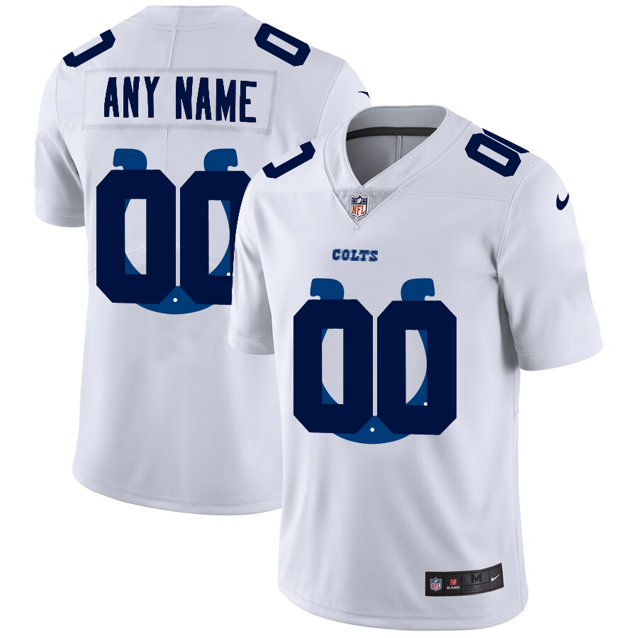 Wholesale Indianapolis Colts Custom White Men Nike Team Logo Dual Overlap Limited NFL Jersey->customized nfl jersey->Custom Jersey